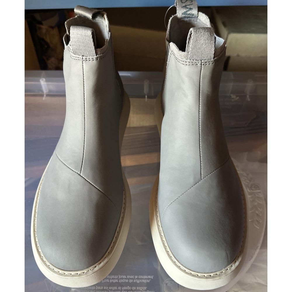 Toms Alpargata Mallow Cement Leather Chelsea Women's Boots Size 12 US NEW